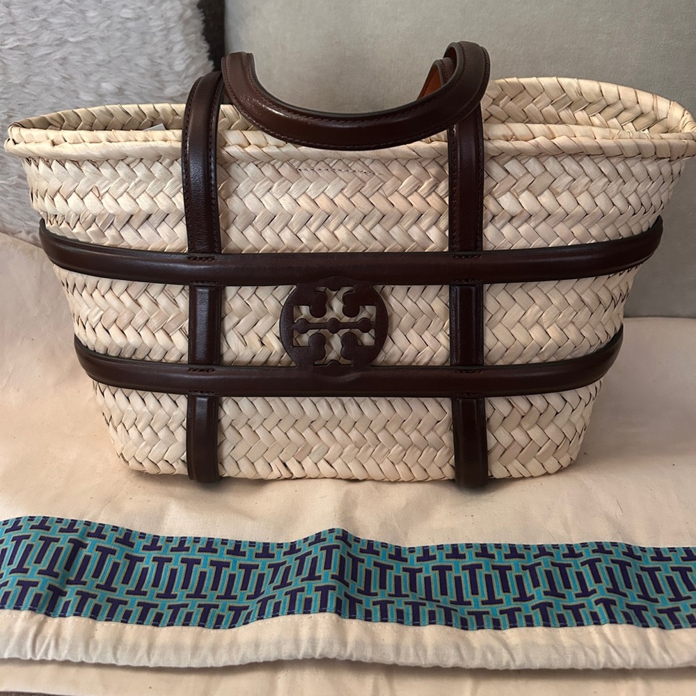 Tory Burch Ella Straw Basket Tote - Picture 2 of 16